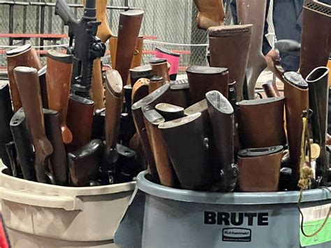 Over 100 unwanted guns were returned to the gun buyback event